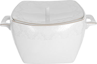 Dania Porcelain Dinner Set, 77 Pieces, Square, Gold-White Edges product image 2