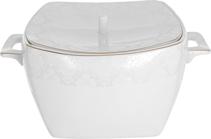 Dania Porcelain Dinner Set, 77 Pieces, Square, Gold-White Edges product image 2