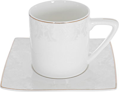 طقم سفرة بورسلان دانيا، 77 قطعة، مربع، حواف ذهبي - أبيض product image 9