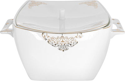 طقم سفرة بورسلان دانيا، 77 قطعة - ابيض ذهبي product image 3
