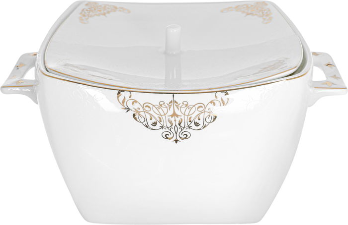 طقم سفرة بورسلان دانيا، 77 قطعة - ابيض ذهبي product image 3