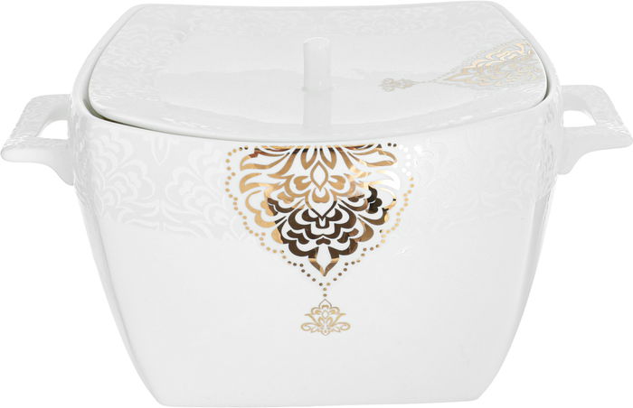 طقم سفرة بورسلان دانيا، 77 قطعة - ابيض ذهبي product image 9