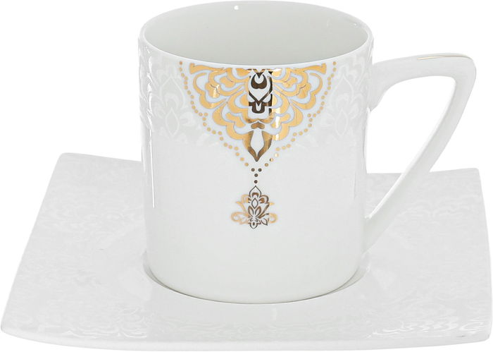 طقم سفرة بورسلان دانيا، 77 قطعة - ابيض ذهبي product image 11