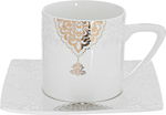 طقم سفرة بورسلان دانيا، 77 قطعة - ابيض ذهبي product image 3