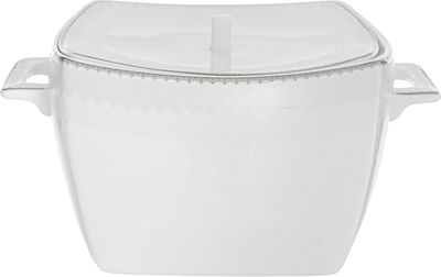 طقم سفرة بورسلان دانيا، 77 قطعة - ابيض فضي product image 18