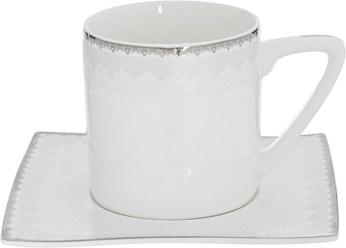 طقم سفرة بورسلان دانيا، 77 قطعة - ابيض فضي product image 16