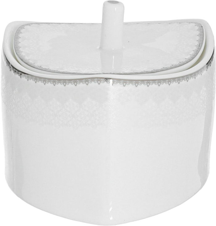 طقم سفرة بورسلان دانيا، 77 قطعة - ابيض فضي product image 4