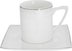 طقم سفرة بورسلان دانيا، 77 قطعة - ابيض فضي product image 8