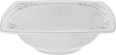 طقم سفرة بورسلان دانية، 77 قطعة، مربع، نقش فضي - أبيض product image 19