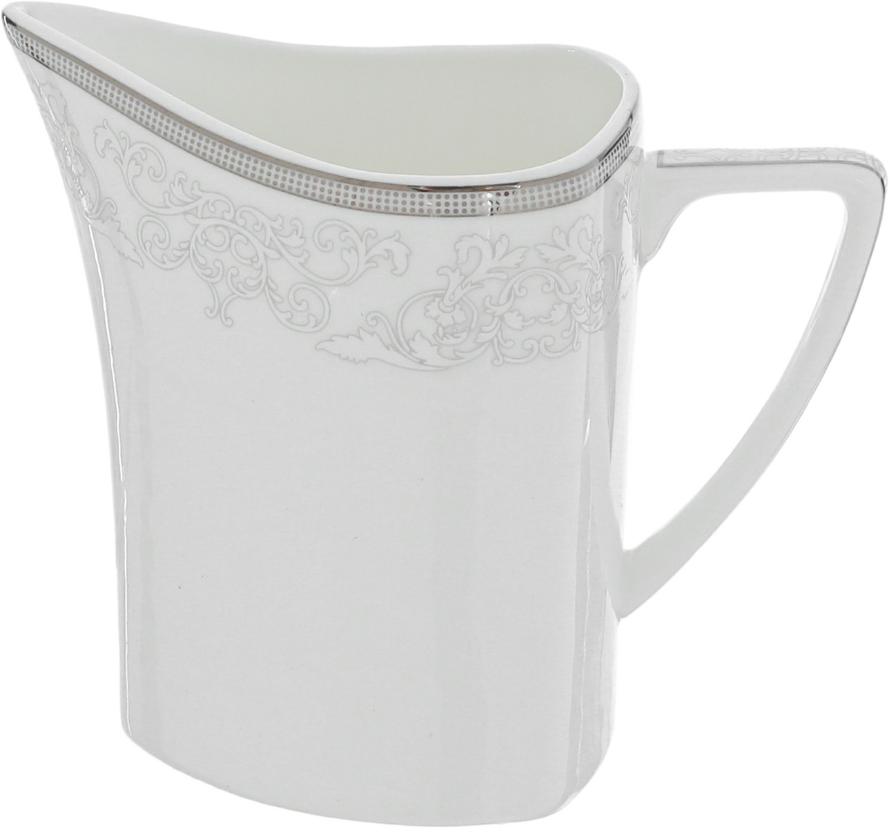 طقم سفرة بورسلان دانيا، 77 قطعة - ابيض فضي product image 2