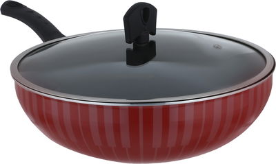 مقلاه تيفلون بغطاء زجاج السيف بلص، 28 سم، - احمر product image 2