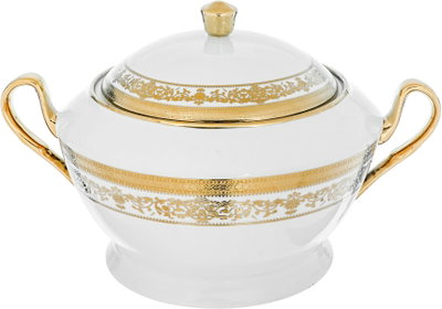 Ridge Porcelain Dinner Set, 110 Pieces - White Gold product image 4
