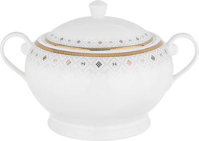 طقم سفرة بورسلان بحواف ذهبي السيف غاليري، 65 قطعة، دائري - أبيض product image 8