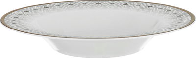 طقم سفرة بورسلان بحواف ذهبي السيف غاليري، 65 قطعة، دائري - أبيض product image 3