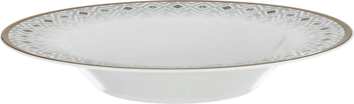 طقم سفرة بورسلان بحواف ذهبي السيف غاليري، 65 قطعة، دائري - أبيض product image 3