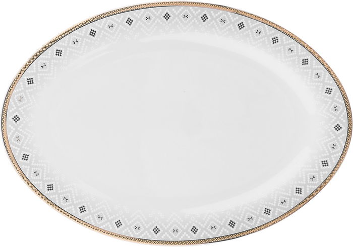 طقم سفرة بورسلان بحواف ذهبي السيف غاليري، 65 قطعة، دائري - أبيض product image 15