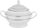 طقم سفرة بورسلان نقش رمادي السيف غاليري، 65 قطعة، دائري - أبيض product image 2