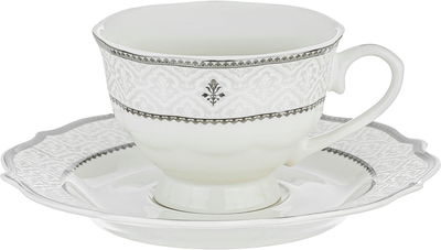 طقم سفرة بورسلان نقش رمادي السيف غاليري، 65 قطعة، دائري - أبيض product image 11