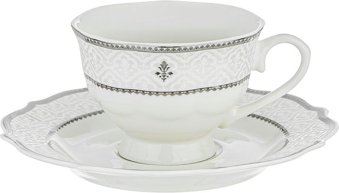 طقم سفرة بورسلان نقش رمادي السيف غاليري، 65 قطعة، دائري - أبيض product image 11