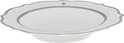 طقم سفرة بورسلان نقش رمادي السيف غاليري، 65 قطعة، دائري - أبيض product image 3