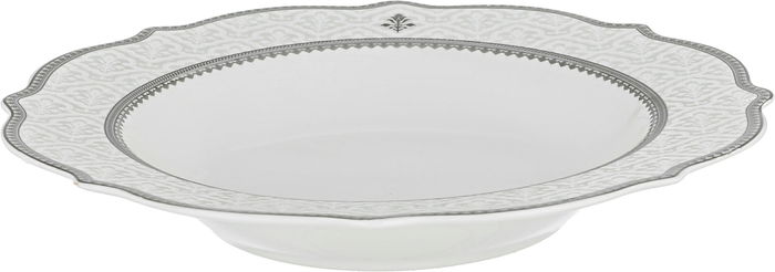طقم سفرة بورسلان نقش رمادي السيف غاليري، 65 قطعة، دائري - أبيض product image 3