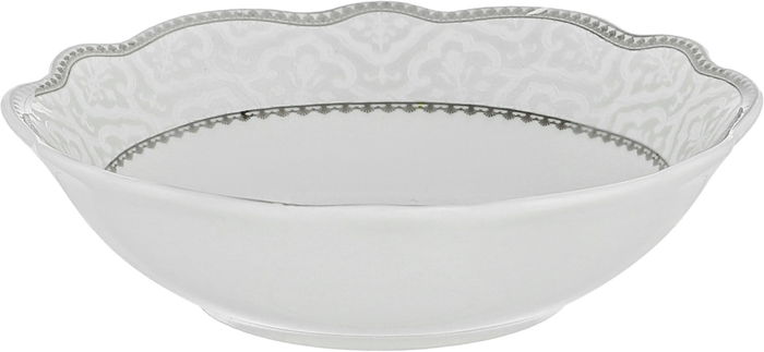طقم سفرة بورسلان نقش رمادي السيف غاليري، 65 قطعة، دائري - أبيض product image 12