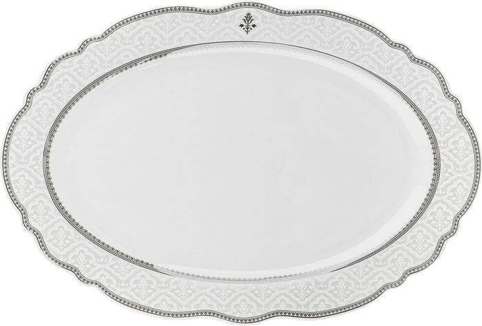 طقم سفرة بورسلان نقش رمادي السيف غاليري، 65 قطعة، دائري - أبيض product image 13