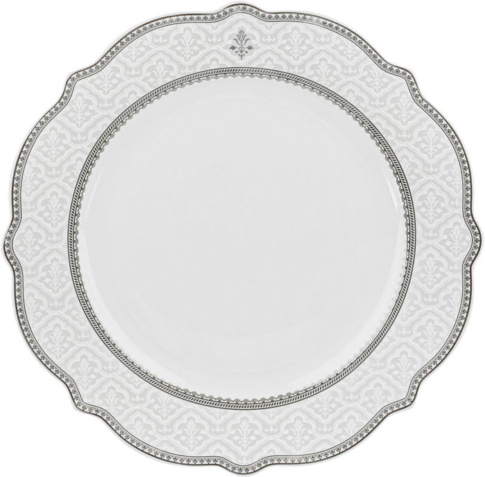 طقم سفرة بورسلان نقش رمادي السيف غاليري، 65 قطعة، دائري - أبيض product image 17