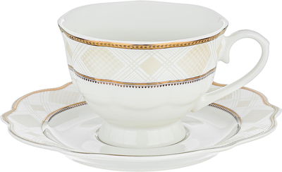 Al Saif Gallery Gold Engraved Porcelain Dinner Set, 65 Pieces, Round - White product image 6