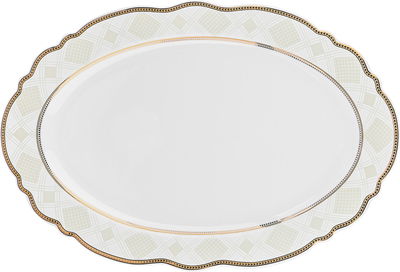 Al Saif Gallery Gold Engraved Porcelain Dinner Set, 65 Pieces, Round - White product image 14