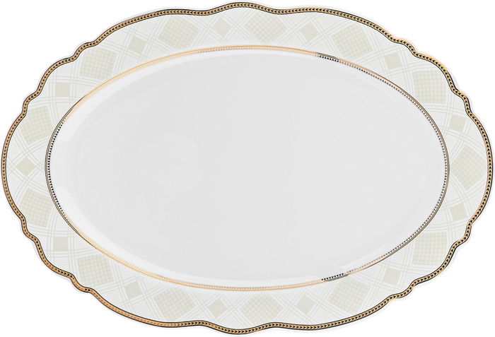 Al Saif Gallery Gold Engraved Porcelain Dinner Set, 65 Pieces, Round - White product image 14