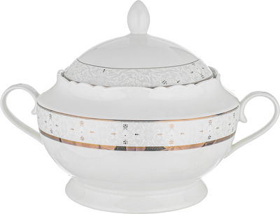 طقم سفرة بورسلان نقش رمادي السيف غاليري، 65 قطعة، دائري - أبيض product image 2