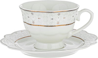 طقم سفرة بورسلان نقش رمادي السيف غاليري، 65 قطعة، دائري - أبيض product image 3