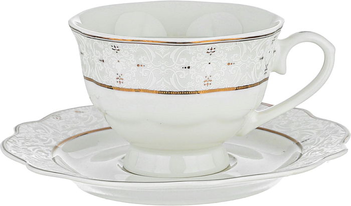 طقم سفرة بورسلان نقش رمادي السيف غاليري، 65 قطعة، دائري - أبيض product image 3