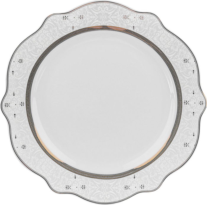 طقم سفرة بورسلان نقش رمادي السيف غاليري، 65 قطعة، دائري - أبيض product image 12