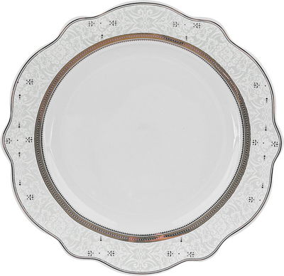 طقم سفرة بورسلان نقش رمادي السيف غاليري، 65 قطعة، دائري - أبيض product image 14