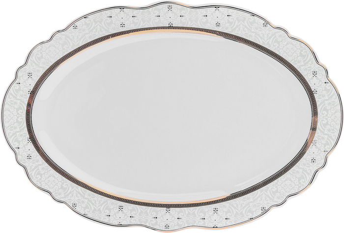 طقم سفرة بورسلان نقش رمادي السيف غاليري، 65 قطعة، دائري - أبيض product image 15