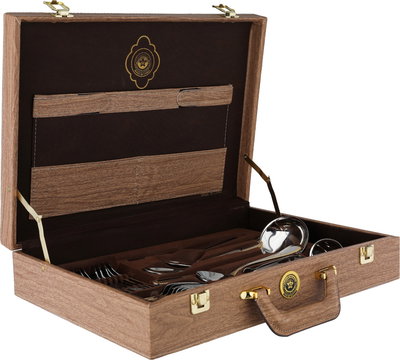 طقم ادوات مائدة ستانلس ستيل، 72 قطعة - فضي ذهبي product image 4