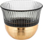 Amber Saudi Coffee Cup Set, Stainless Steel Glass, 12 Pieces, 80ml, Gold Base - Dark Grey Gold product image 2