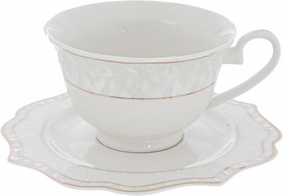 طقم سفرة بورسلان فيكتوريا السيف غاليري، 65 قطعة، منقوش، خط ذهبي - أبيض product image 3