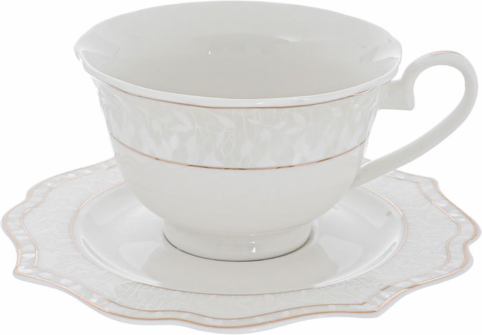 طقم سفرة بورسلان فيكتوريا السيف غاليري، 65 قطعة، منقوش، خط ذهبي - أبيض product image 3