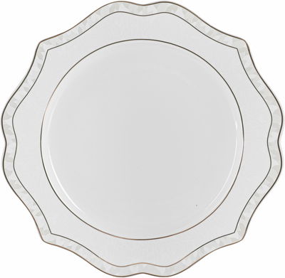 طقم سفرة بورسلان فيكتوريا السيف غاليري، 65 قطعة، منقوش، خط ذهبي - أبيض product image 11
