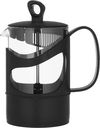 ضغاط قهوة وشاي زجاج بلاستيك هيرفين، 0.60 لتر - اسود شفاف product image 1