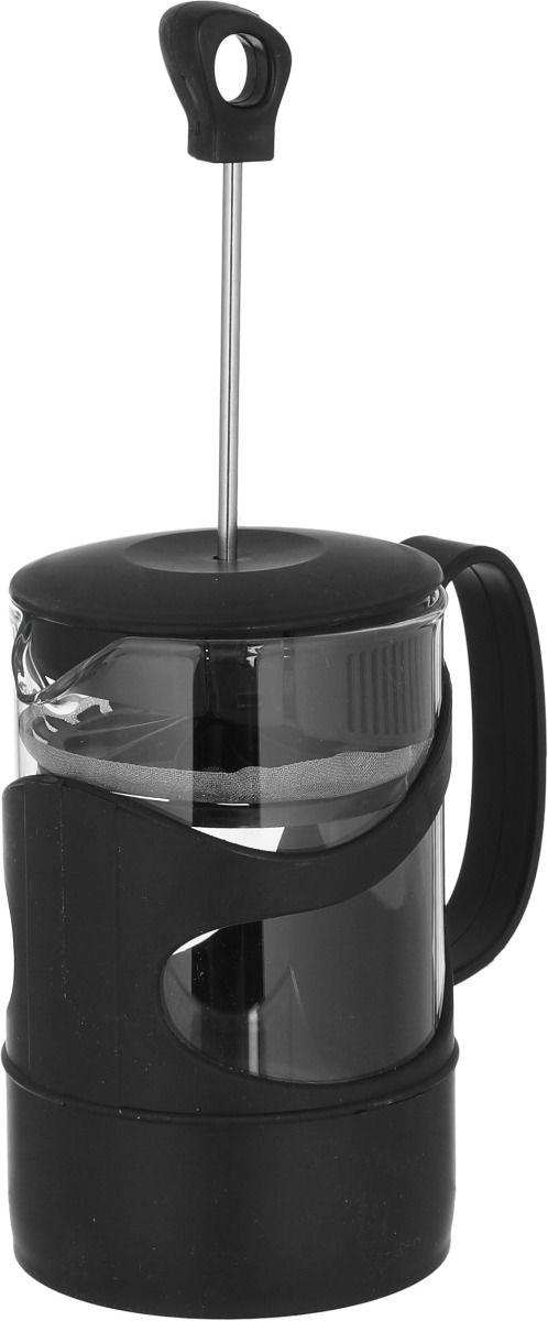 ضغاط قهوة وشاي زجاج بلاستيك هيرفين، 0.60 لتر - اسود شفاف product image 3