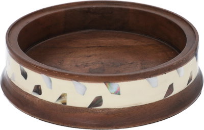 حافظة طعام خشب استيل العين الاندلسية، 21×21×20 سم - بني غامق ذهبي product image 2
