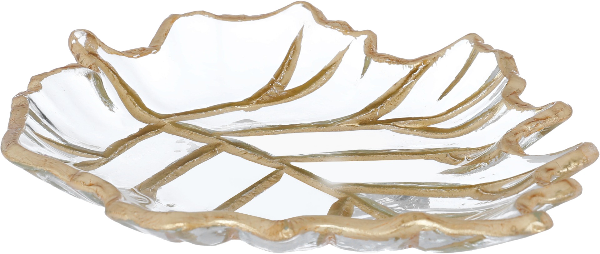 صحن حلا زجاج السيف غاليري، 5×18×23 سم، شكل ورق شجر - شفاف product image
