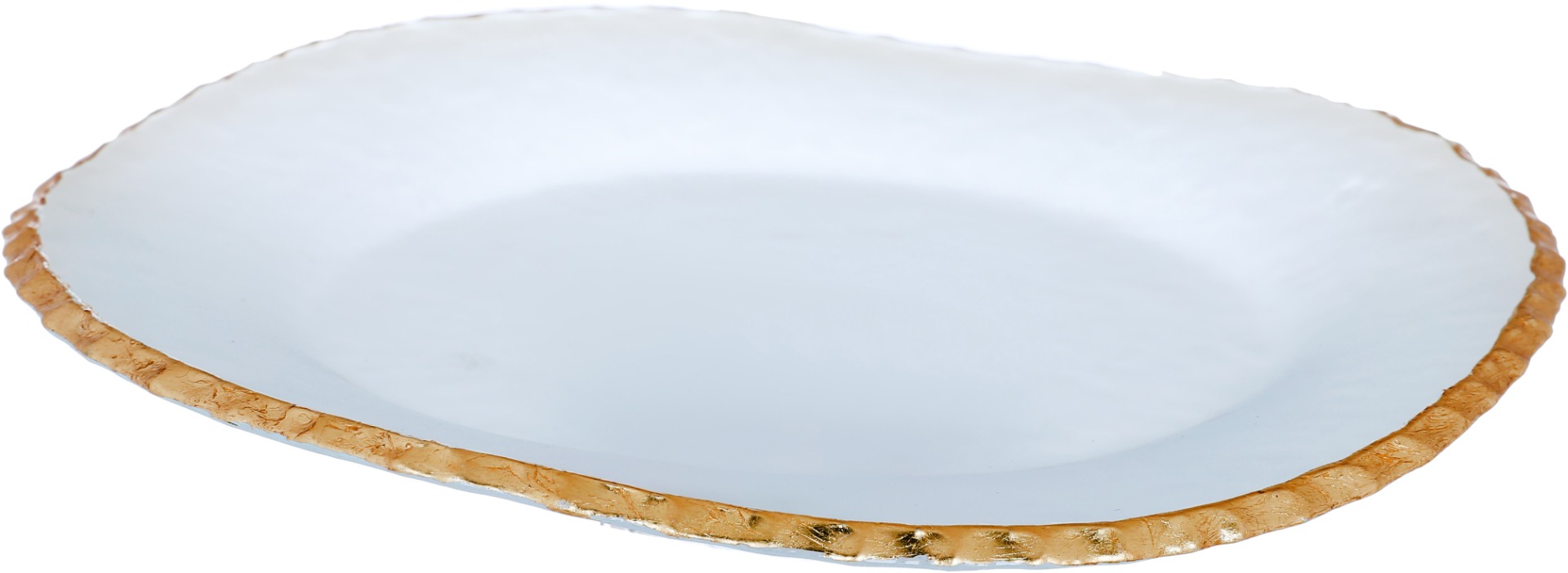 Al Saif Gallery Glass Dessert Dish, 27 X 27 X 2.5 Cm - Clear Gold product image 1