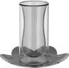 Al Saif Gallery Glass Cups and Saucers Set, 18 Pieces, with Stainless Steel Saucers - Black Silver product image 3
