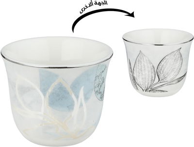 طقم فناجين قهوة سعودي بورسلان السيف غاليري، 12 قطعة - أبيض أزرق product image 2