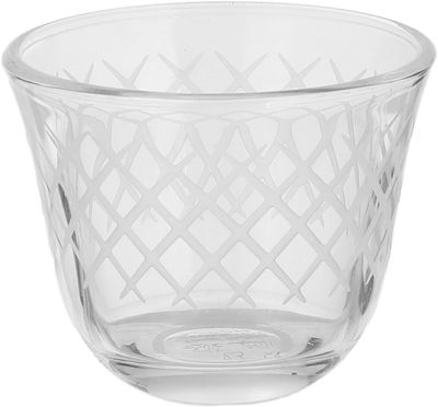 Al Saif Gallery Glass Cups and Saucers Set, 18 Pieces, with Stainless Steel Saucers - Clear Silver product image 3